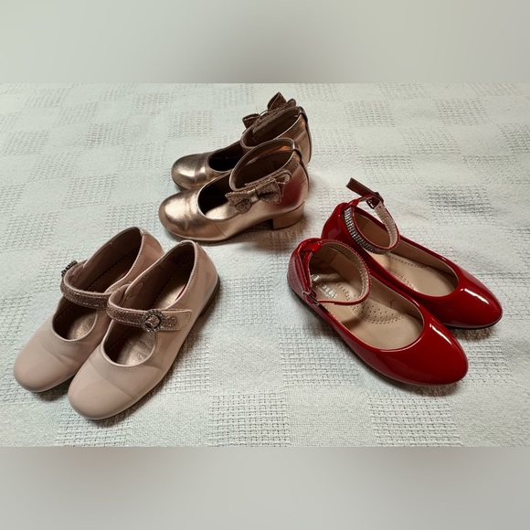 Bundle Rachel Shoes Kids Mary Jane Dress Shoes - Red, Pink, and Gold - Picture 4 of 11